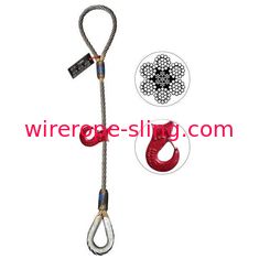 単一の足ワイヤー ロープのチョークバルブの吊り鎖、鋼線の吊り鎖の金属の負荷札WLL 2200のlbsの