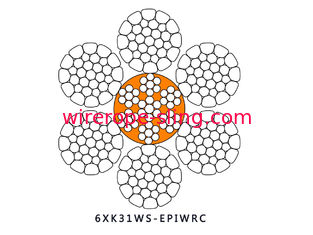 密集させた鋼線ロープ6 X K31WS -プラスチック注入の鋼鉄中心のEPIWRCによって緩和される中心