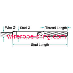 商業鋼鉄ケーブル ハードウェア、ワイヤー ロープのスタッドは316の等級のステンレス鋼に通しました