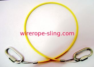 ポリ塩化ビニールの両側の上塗を施してある鋼線ロープの持ち上がる吊り鎖黄色い色の速いリンク