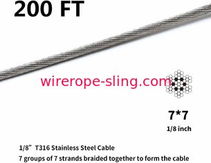 T316ステンレス鋼1/8"キットを柵で囲むケーブル200のFTのための航空機ワイヤー ロープ