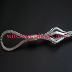 単一の目の二重繊維編むワイヤー ロープの吊り鎖ケーブルのソックス前方にトラック網のグリップ