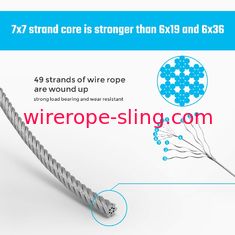 1/16本の328FTの7x7ステンレス鋼ワイヤー ロープ
