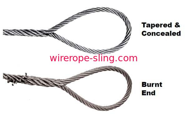 接続される隠されたスプライスによって燃やされる端のスプライス手を接続する先を細くされたワイヤー ロープ