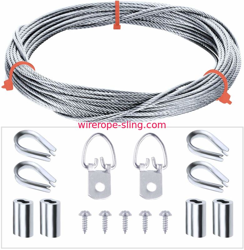 掛かるキット7x7のステンレス鋼ワイヤー ロープを描いて下さい及び付属品は33のまでLbsを支えます