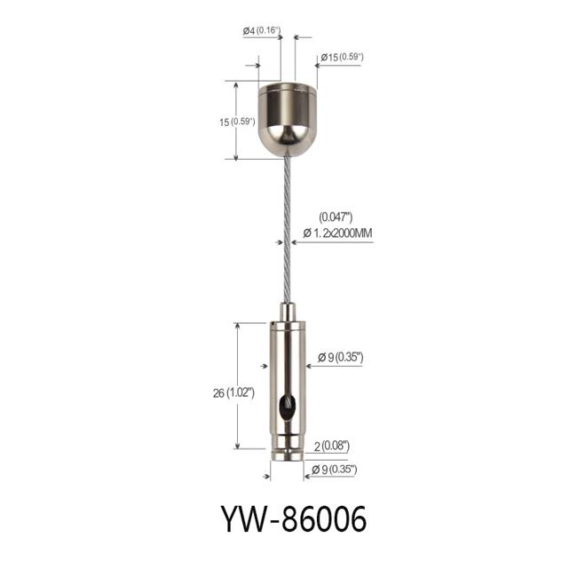 1.2mm Suspended Cable Lighting System Nickel Plated ブラss YW86006 0