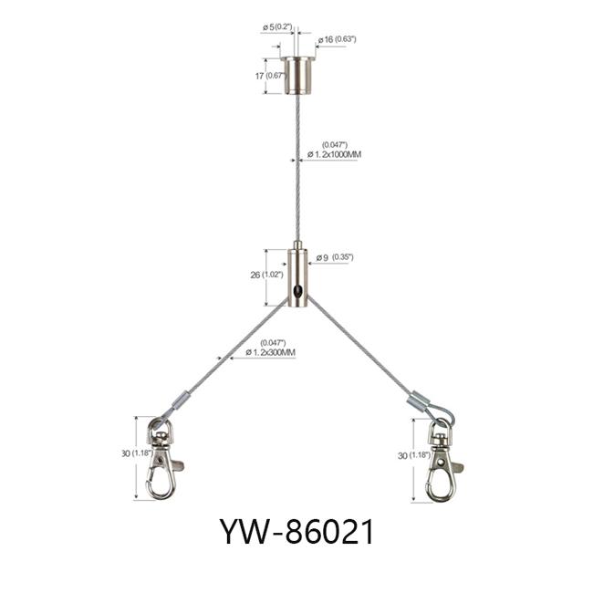 Y Type Nickel Plated ブラss エーrt Cable Hanging エーnd Picture Hanging System YW86021 0