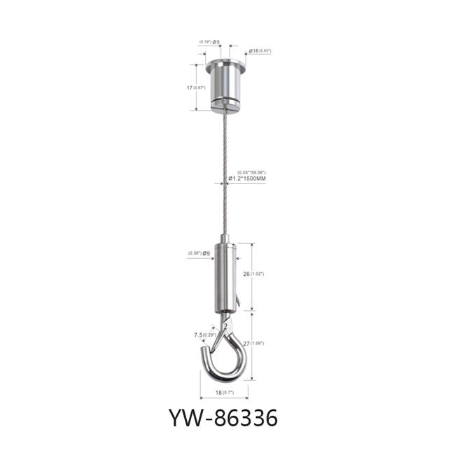 Lighting Fitting Wire Suspension Kit With エーdjustable Gripper Hook YW86336 5