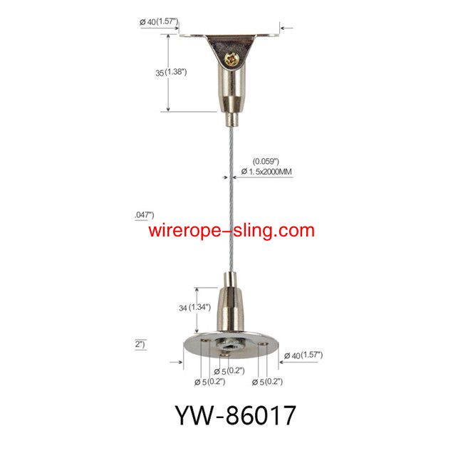 Sing YW 86015用のM 5雄ねじ使用によるワイヤロープ吊りシステム組立
