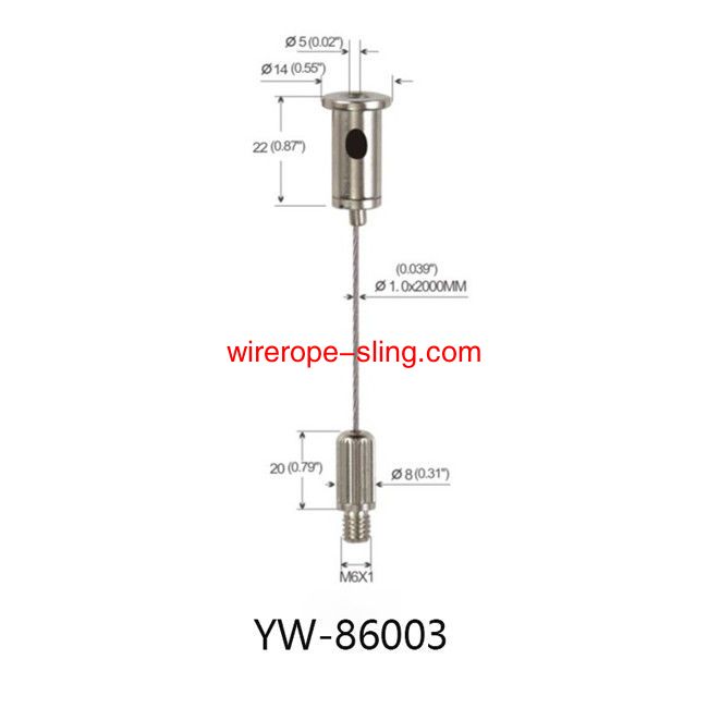 調節可能な安全パネルライトワイヤー吊りキットシステムクロムメッキYW 86001