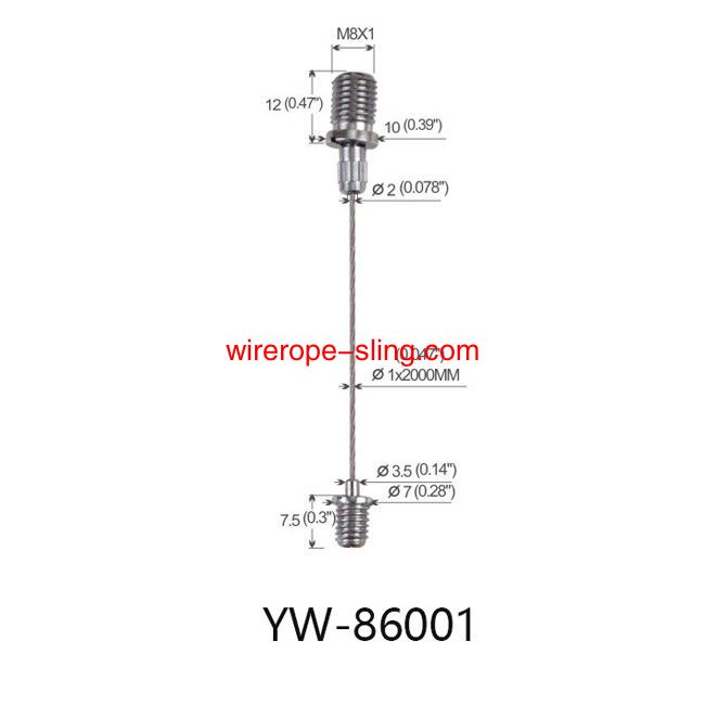 調節可能な安全パネルライトワイヤー吊りキットシステムクロムメッキYW 86001