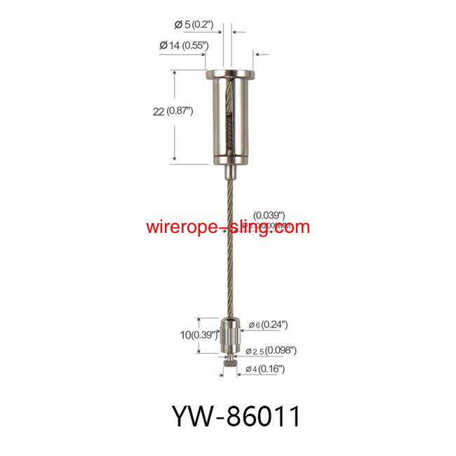 M 4ネジクロームメッキ真鍮ケーブル吊り下げキットディスプレイシステム調整可能なYW 86008